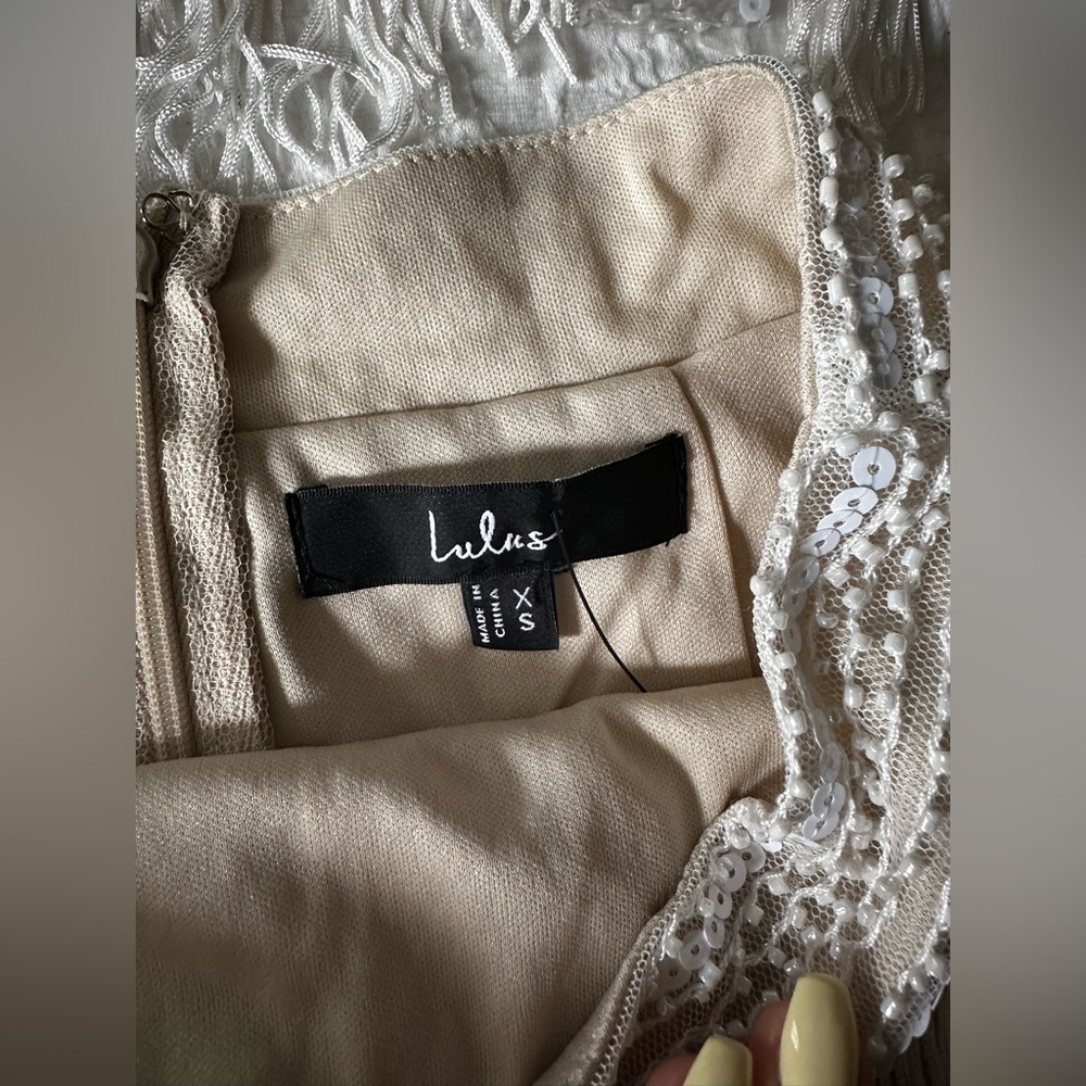 Lulu's White Skirt Set with Elegant Design - Picture 4 of 5